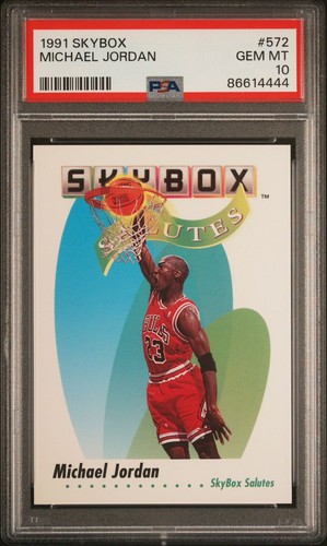 1991-92 Skybox Michael Jordan Skybox Salutes #572 PSA 10 Gem