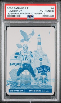 2020 Panini Donruss Downtown #D-TB Tom Brady Print Plate 1/1 PSA Optic Patriots