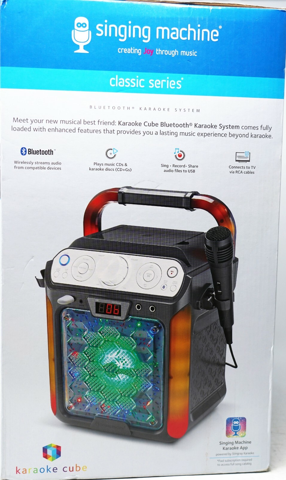 Singing Machine Karaoke Cube Multi-function Karaoke System with dancing lights