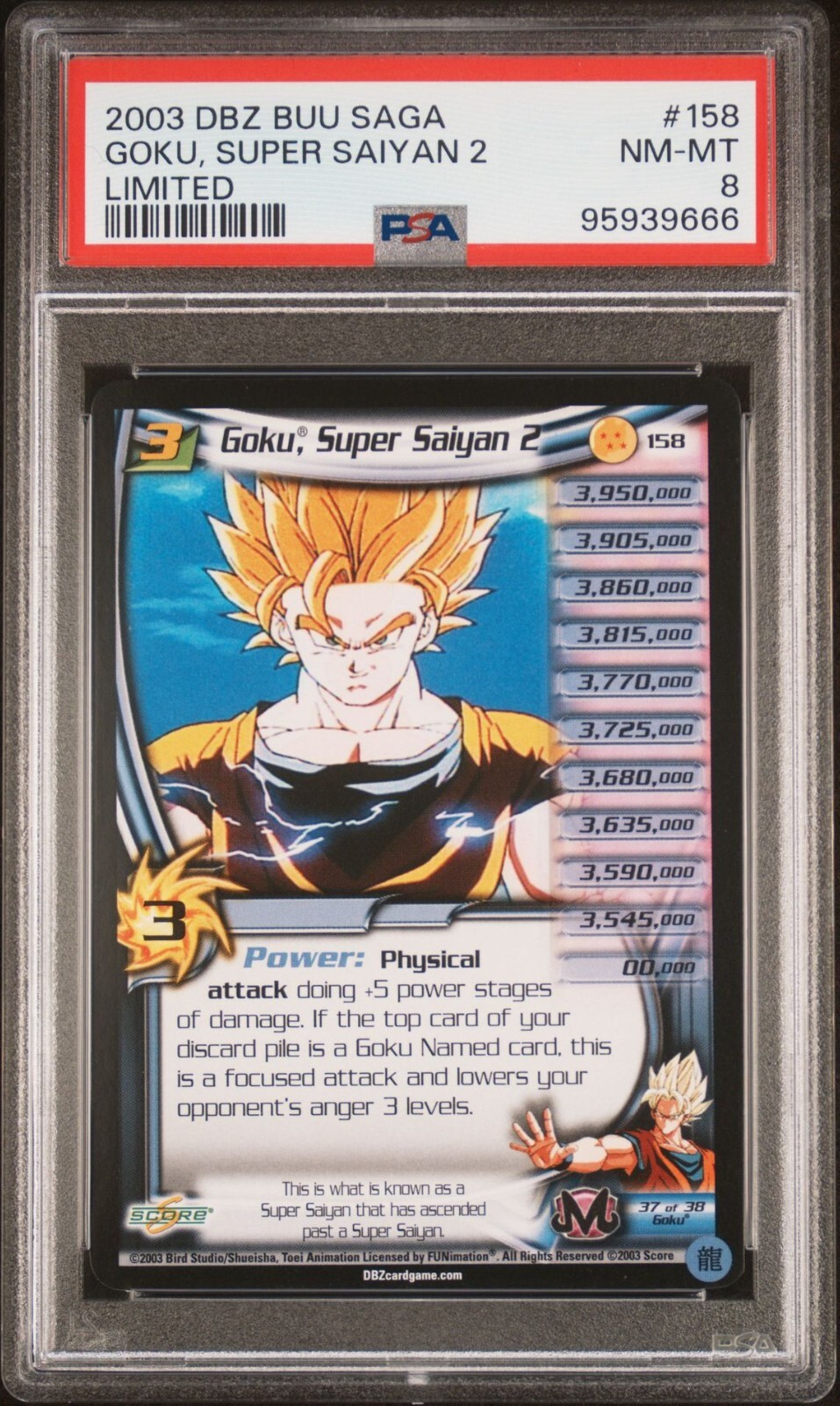 2003 DBZ BUU SAGA #158 GOKU, SUPER SAIYAN 2 LIMITED Graded 2003 DBZ BUU SAGA #158 GOKU, SUPER SAIYAN 2 LIMITED Graded