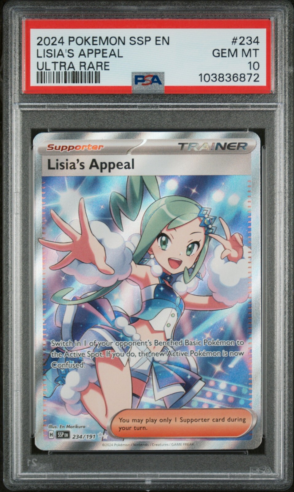PSA 10 Lisia's Appeal 234/191 Surging Sparks SSP Pokemon