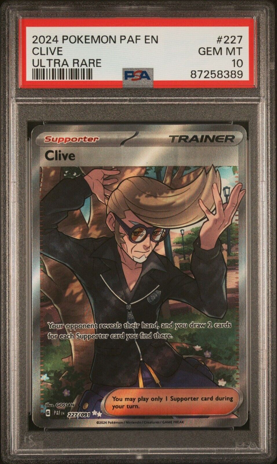 PSA 10 Gem Mint - 227/91 Clive Ultra Rare Full Art Trainer PSA 10 Gem Mint - 227/91 Clive Ultra Rare Full Art Trainer
