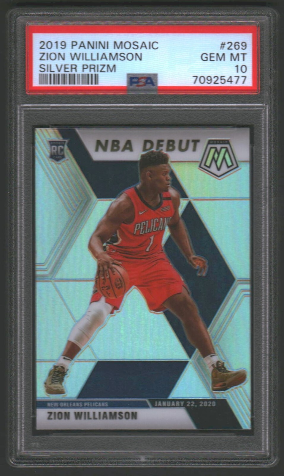 【PSA10】Zion Williamson RC Silver ZION WILLIAMSON 2019 MOSAIC SILVER PRIZM RC #269 PSA 10 GEM