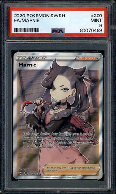 Marnie - 200/202 - PSA 9 - Full Art - Sword & Shield