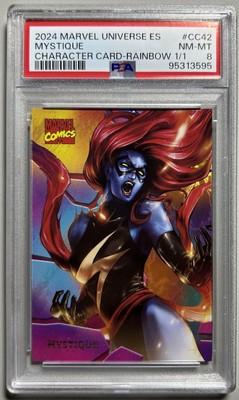 2024 Finding Card Marvel Comics Universe Evolution Rainbow 1/1 Mystique PSA8