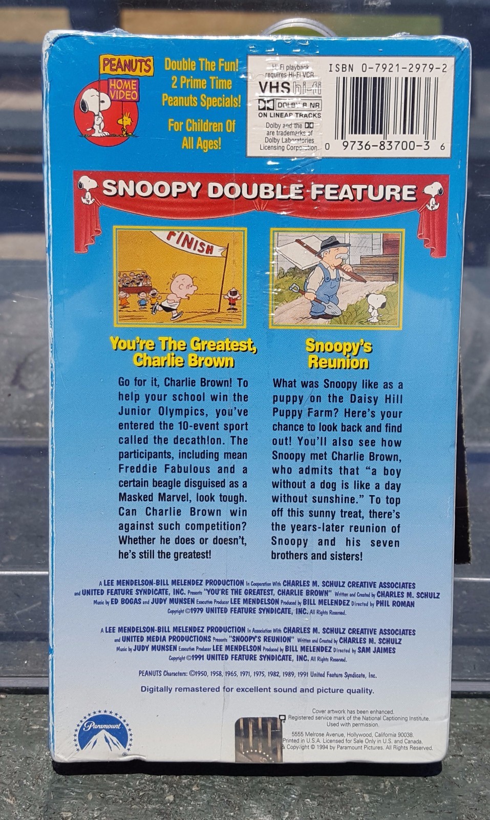 Snoopy Double Feature You're The Greatest Charlie Brown Snoopy's Reunion VHS - US - Polybull.com
