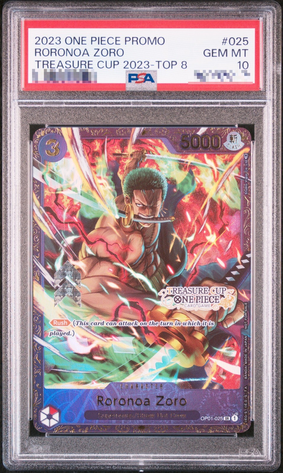 PSA10 One Piece Card 2023 Treasure Cup Top 8 Promo OP01-025