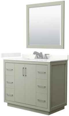Wyndham Collection WCF111142S-QTZ-US3M34 Icon 42'' - Light Green / Giotto Quartz