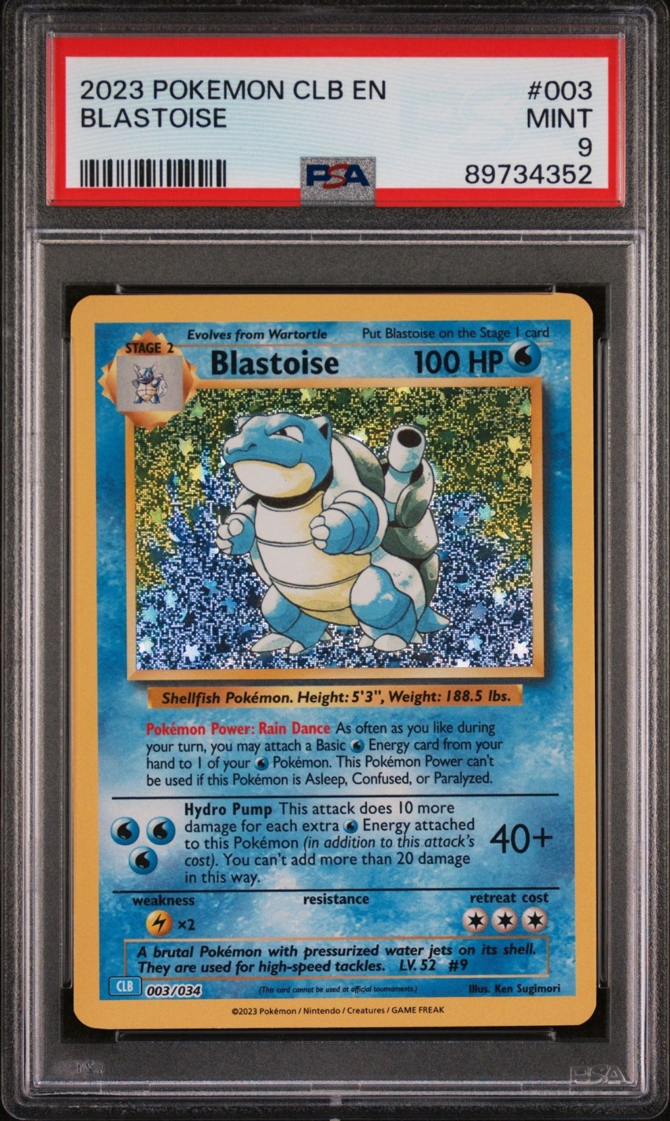 Blastoise Classic Collection CLB 003/034 Holo PSA 9 MINT