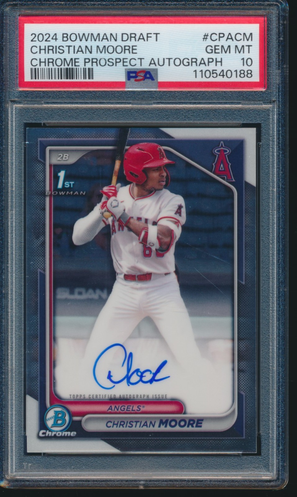 150枚限定 Bowman Christian Moore PSA 10 PSA 10 CHRISTIAN MOORE AUTO 1st 2024 Bowman Chrome Draft