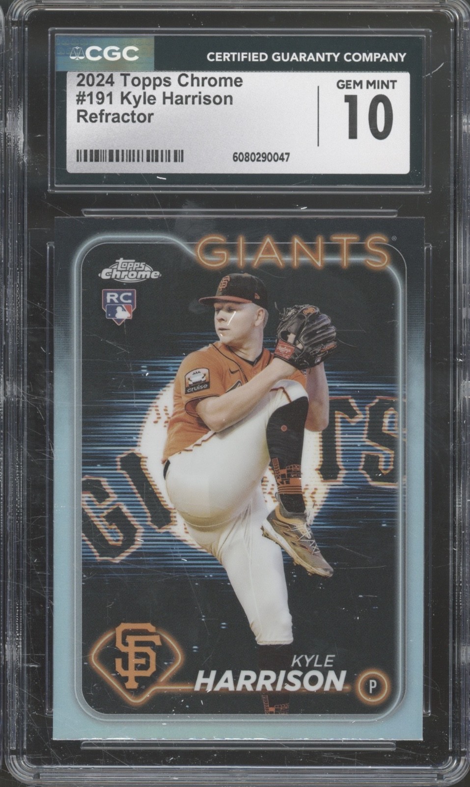 2024 Topps Chrome Refractor #191 Kyle Harrison RC Rookie Gem Mint CGC 10