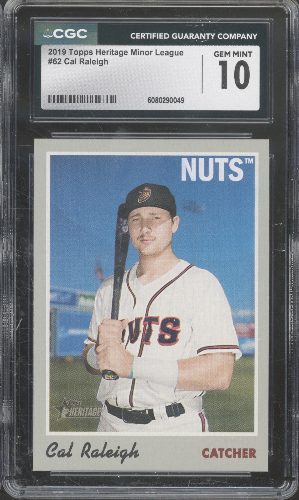 2019 Topps Heritage Minor League #62 Cal Raleigh RC Rookie Gem Mint CGC 10