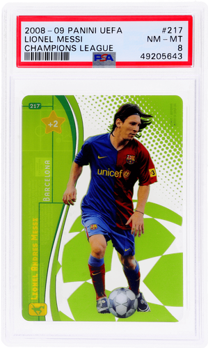 2008 Panini UEFA Champions League Lionel Messi Trading Card