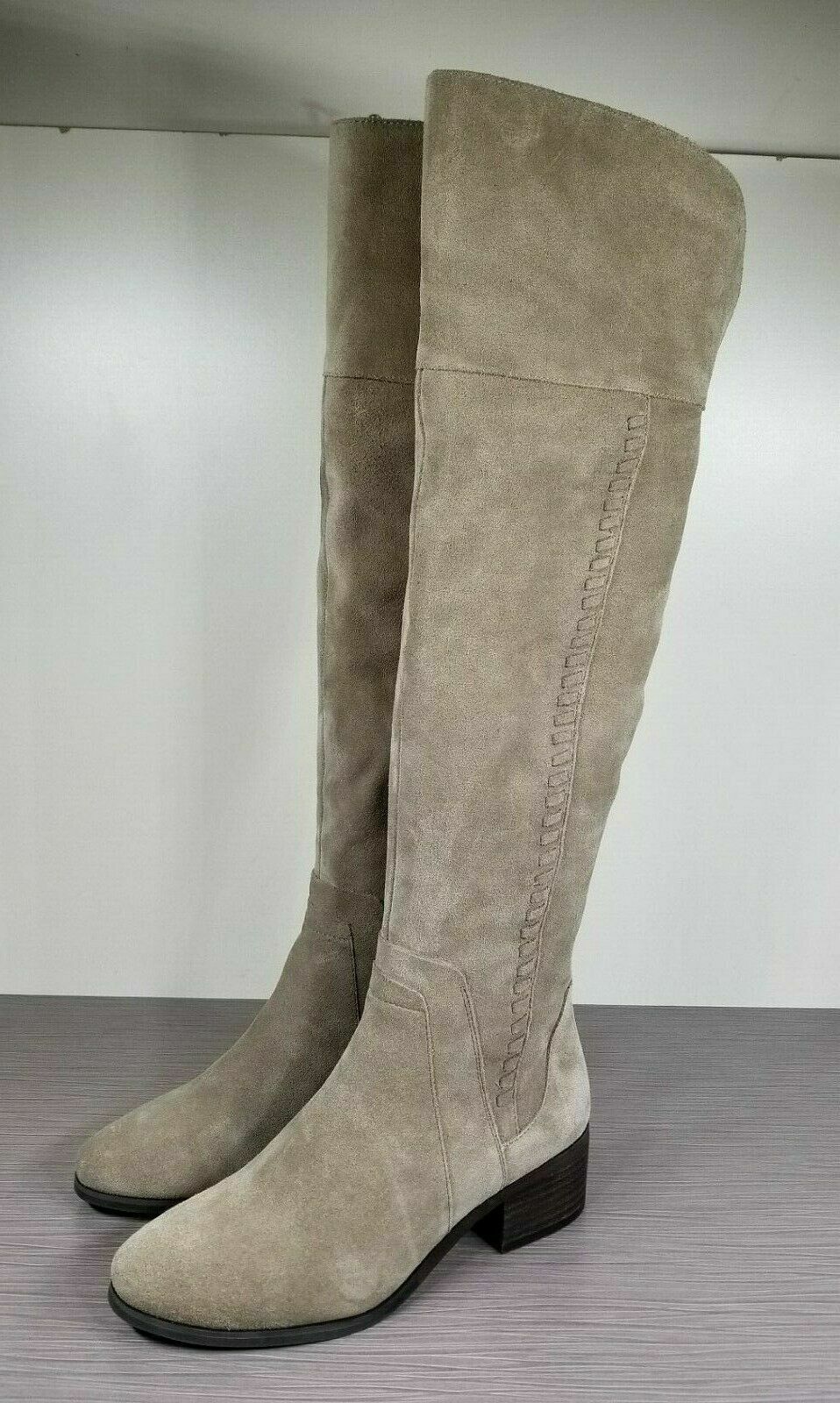 Vince Camuto Kreston Over-The-Knee Boot, Beige Leather, Womens Size 5.5 M / 36