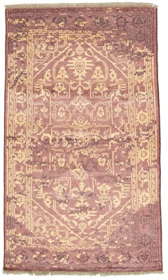 Traditional Hand-Knotted Bordered Carpet 4'7'' x 7'11'' Wool Area Rug