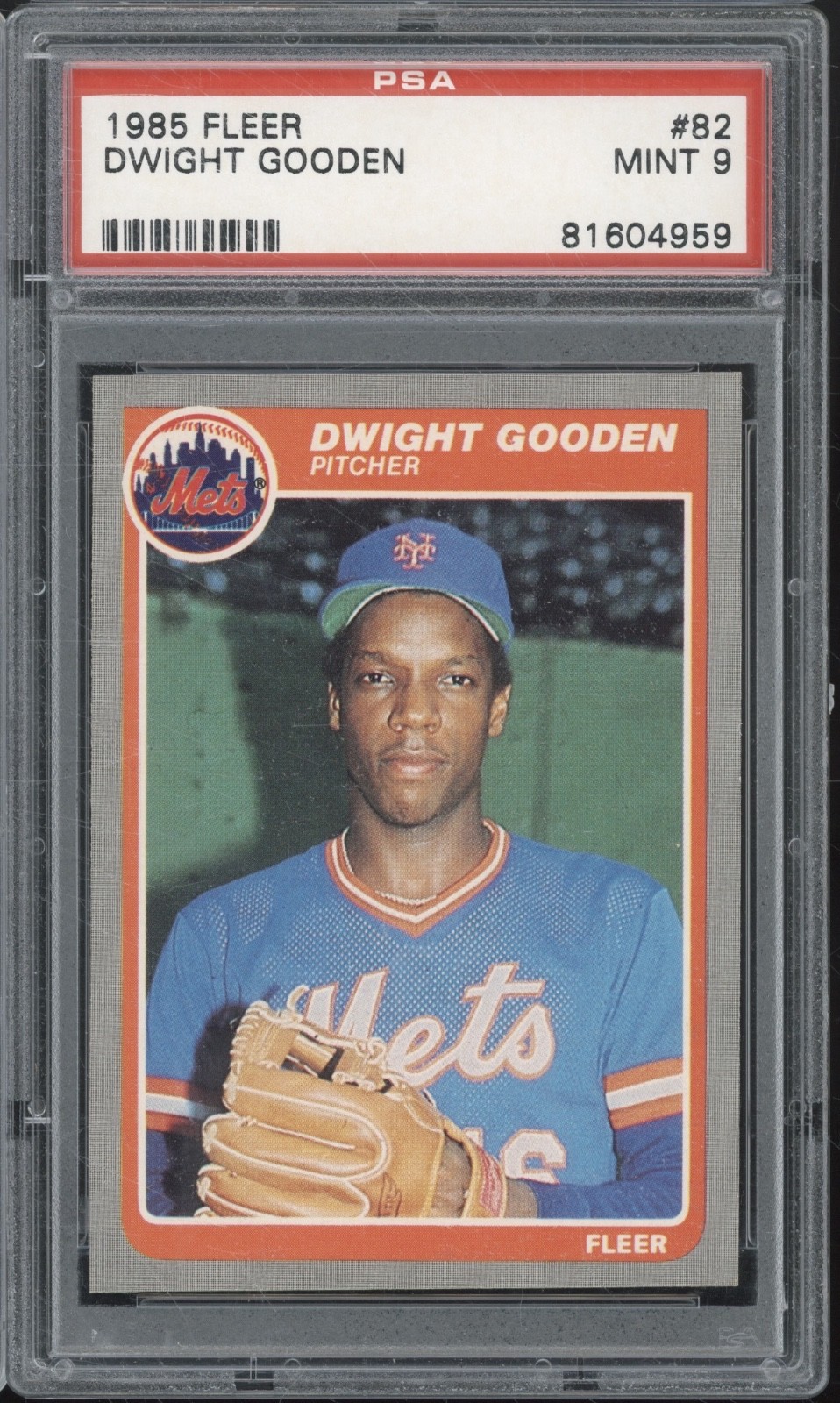 1985 Fleer Baseball #82 Dwight Gooden RC Rookie Mint PSA 9