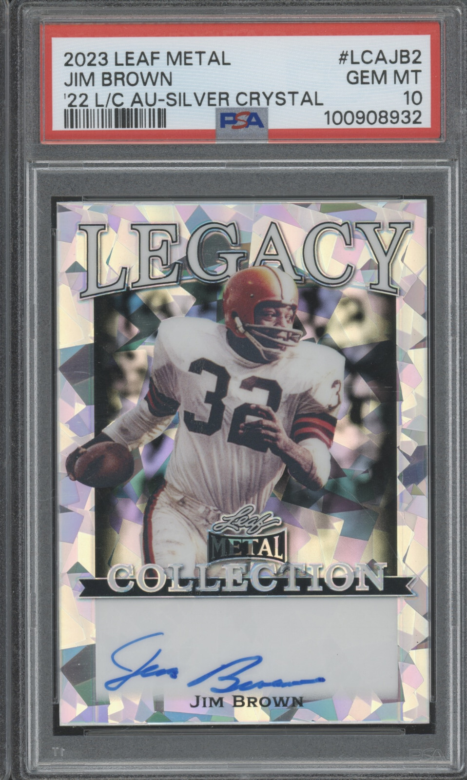 2023 Leaf Metal '22 Legacy Collection Silver Jim Brown /20 Auto Gem Mint PSA 10