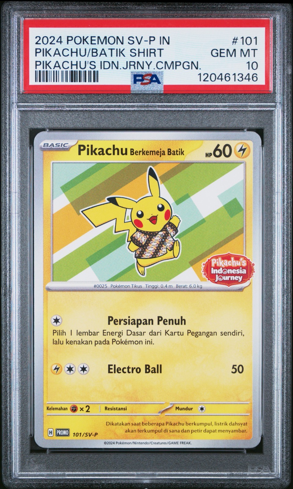 激レア【PSA10】インドネシア バティック ピカチュウ 101/SV-P 激レア【PSA10】インドネシア バティック ピカチュウ 101/SV-P