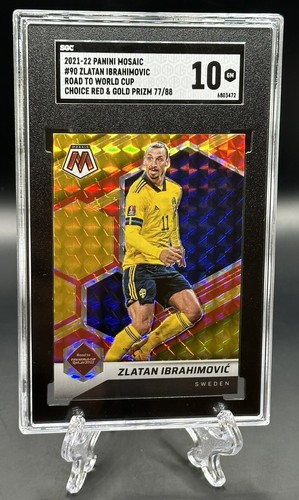 Zlatan Ibrahimovic 2021-22 Mosaic Choice Red & Gold Prizm 77