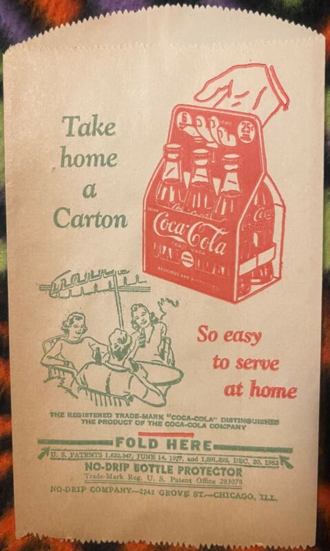 Antique Vintage 1930s Coke Coca Cola Soda Bottle Protector, Chicago, IL