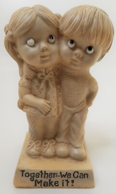 1971 A.T. ''Together..We Can Make It!'' Figurine Boy Girl Child Craft Repurpose 