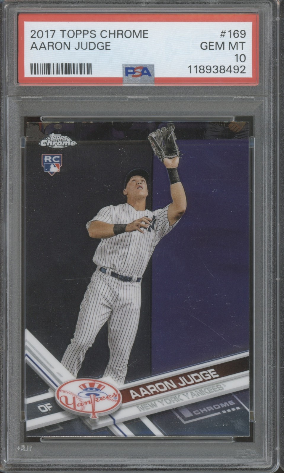 2017 Topps Chrome #169 Aaron Judge RC Rookie Gem Mint PSA 10