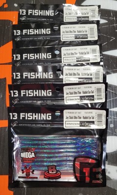 13 FISHING 4.5'' JOY STICK ULTRA THIN #35 BLUEBERRY YUM YUM - LOT OF 6 PACKS
