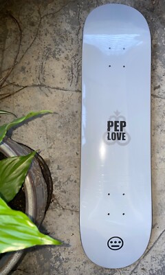PEP LOVE HIEROGLIPHICS white skateboard deck NEW size: 8.5
