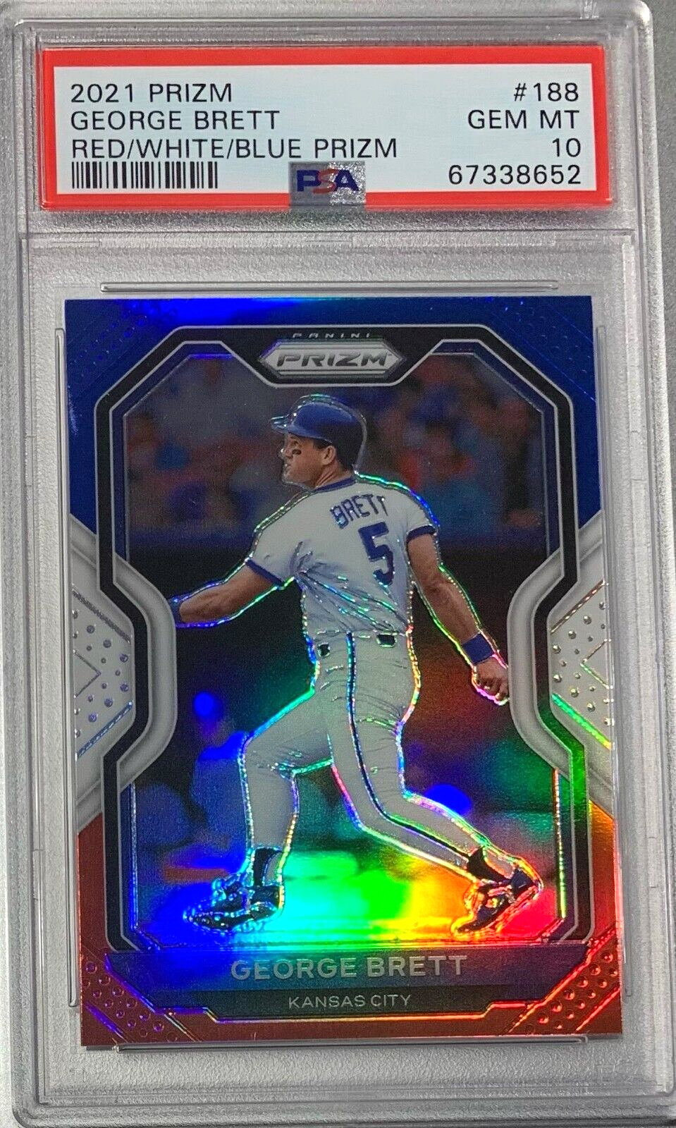 AAA - George 2021 Panini Prizm Baseball #188 George Brett Red White Blue