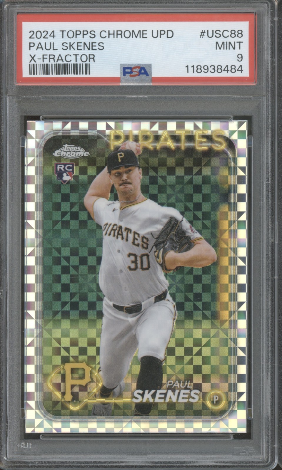 2024 Topps Chrome Update X-Fractor #USC88 Paul Skenes RC Rookie Mint PSA 9