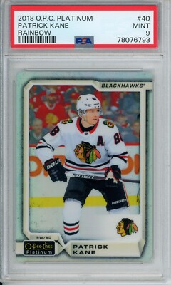 2018-19 O-Pee-Chee Platinum Patrick Kane 40 Rainbow PSA 9 Blackhawks POP 2