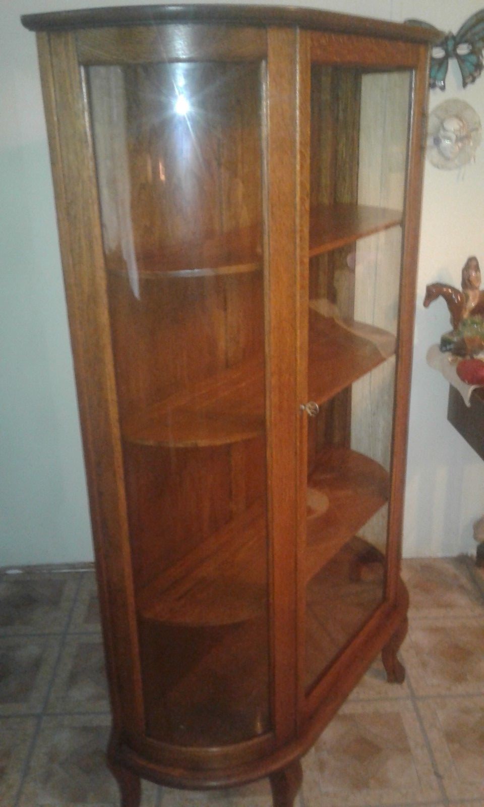 Tall Wooden China/Curio Cabinet with glass doors