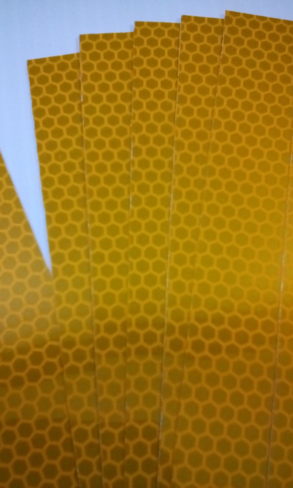 ( 10)  [ YELLOW REFLECTIVE ] Vinyl Tape Safety Strips, approximately 12