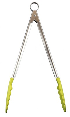 Cuisipro 12 Inch Stainless Steel Silicone Locking Tongs, Apple Green
