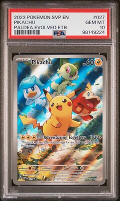 PSA 10 Pikachu - Black Star Promo SVP027 - Paldea Evolved Pokemon Center ETB TCG