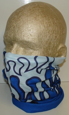 Blue Grey Flames Tubular Multi Function Headwear Balaclava Beanie Cap Scarf