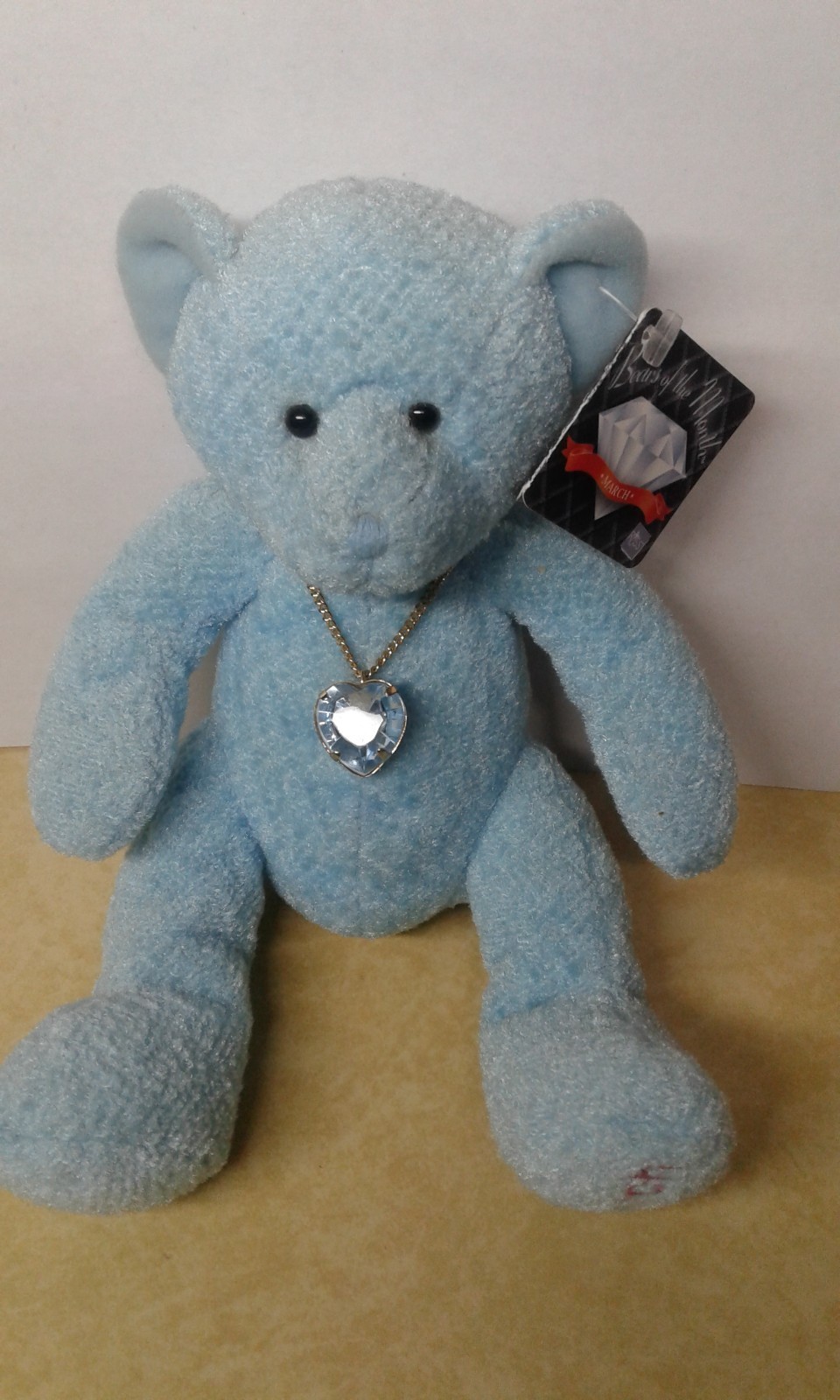 Russ Plush Bears Of The Month March Aquamarine Pendant W/ Tag