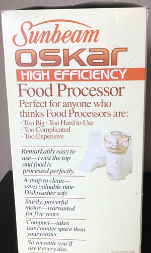 *NICE*Vintage Sunbeam Oskar Food Processor Model 14081 500 Watts Made In France