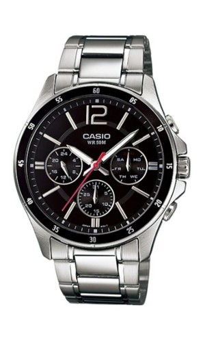 Pre-owned Casio Quartz Watch  Mtp-1374d-1avdf Steel