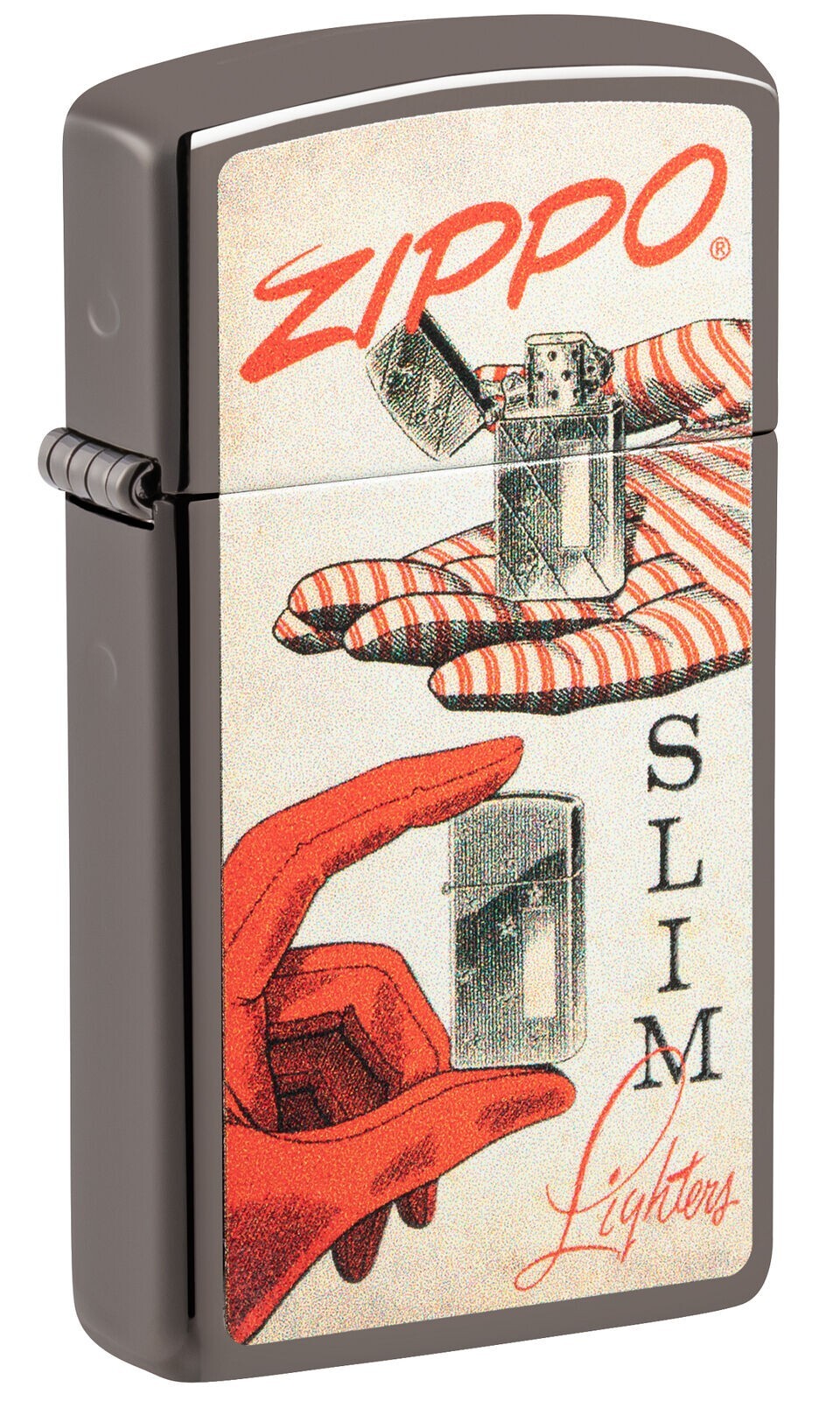 Zippo 48396, тонкая ветрозащитная зажигалка Vintage Design Black Ice,