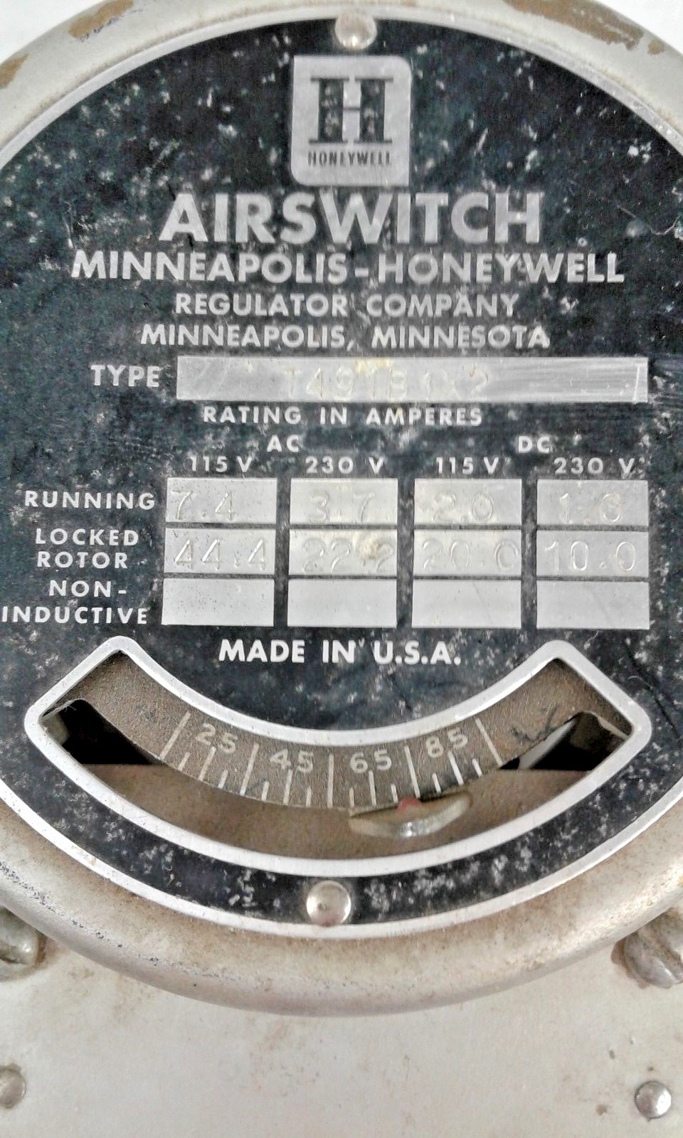 Honeywell Airswitch T491B1X2 USED