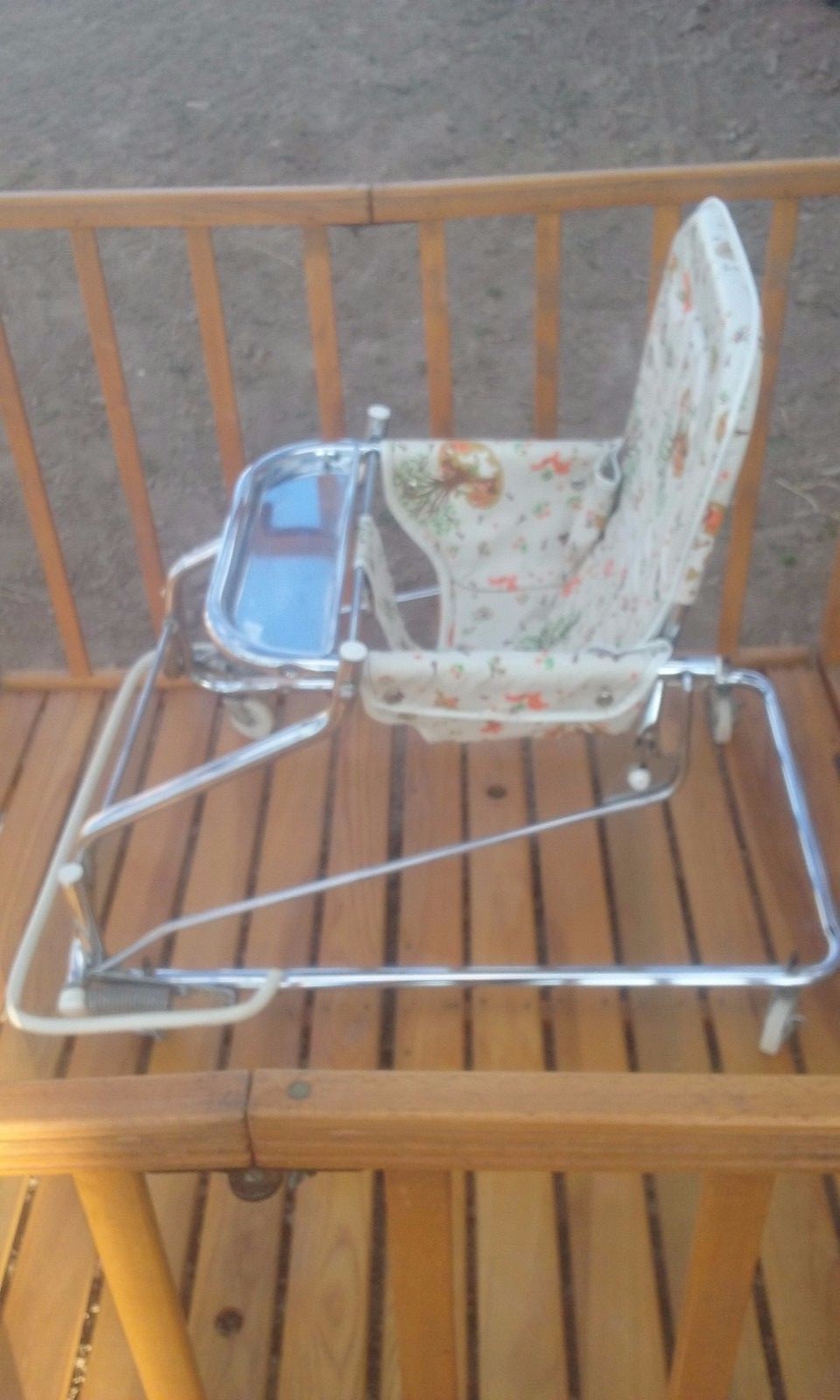 Baby walker bouncer seat antique vintage retro highchair stroller infant baby