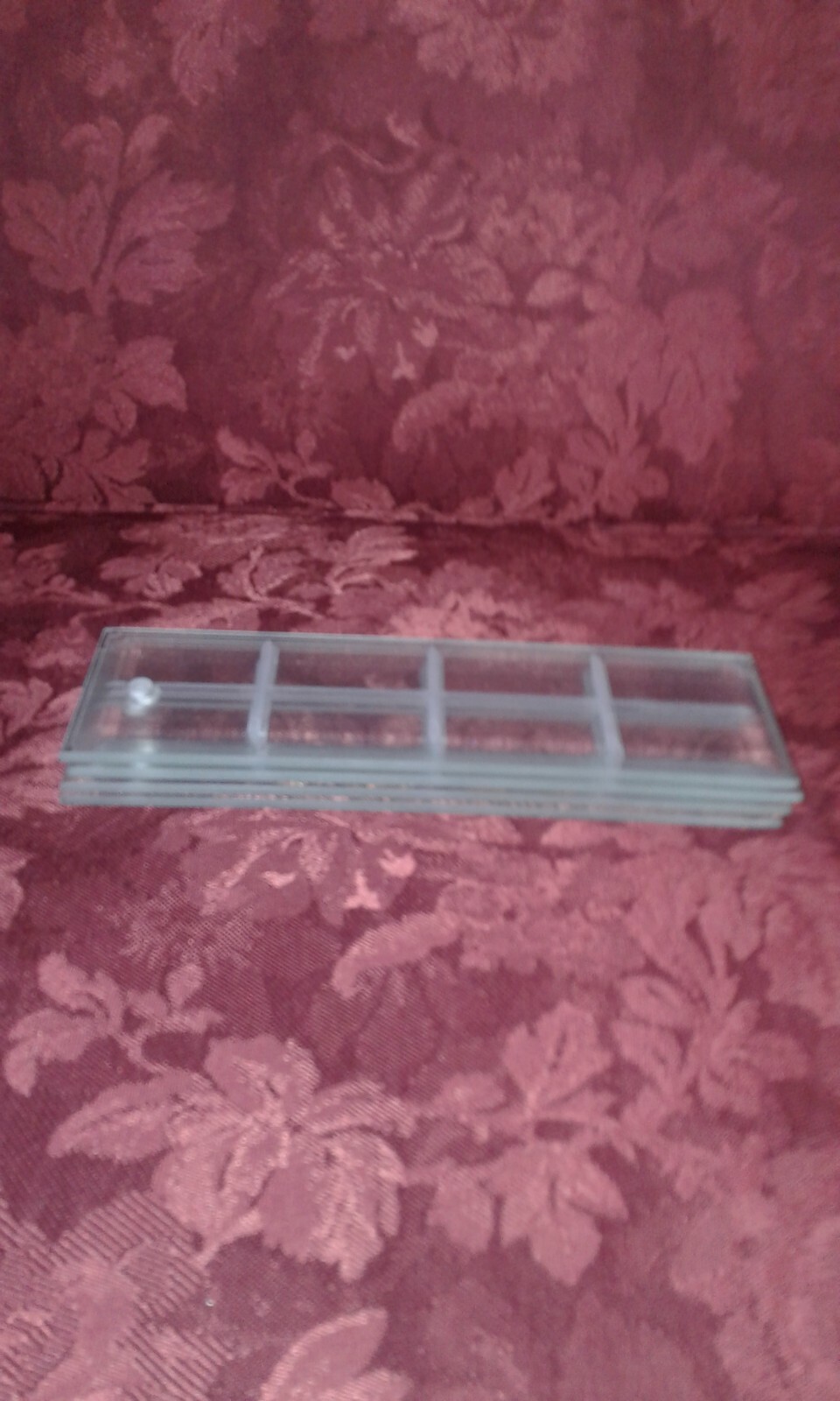 4pcs Chandelier etched glass replacement part rectangle beveled edge 8 x 2.5