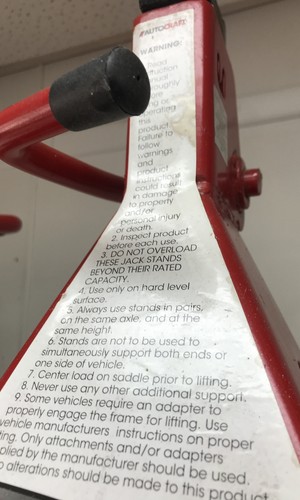 AUTOCRAFT AC922  6 TON RATCHETING JACK STANDS