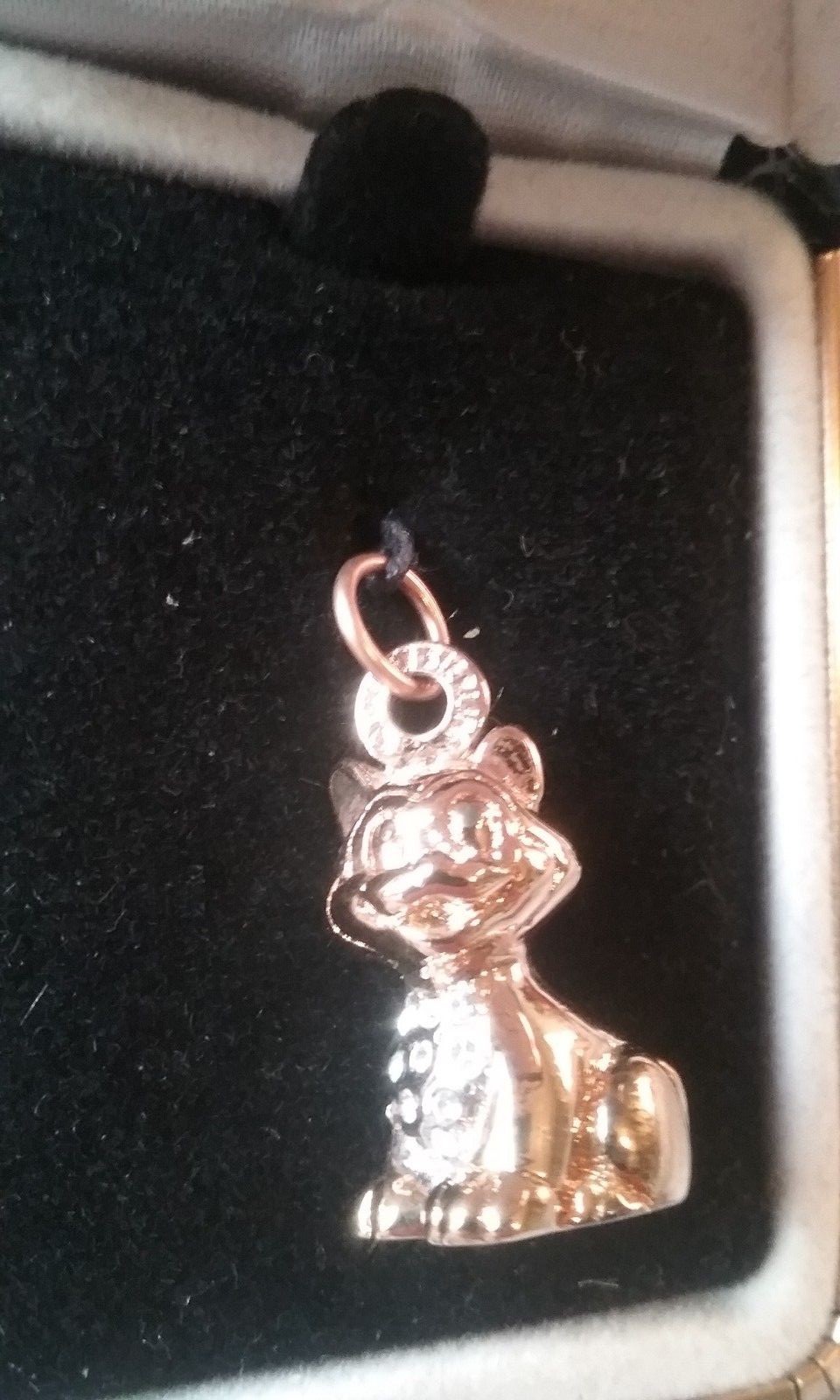 Vtg Disney Store FIGARO Pinocchio Charm Limited Ed 1995 Sterling w 14kt gold NIB