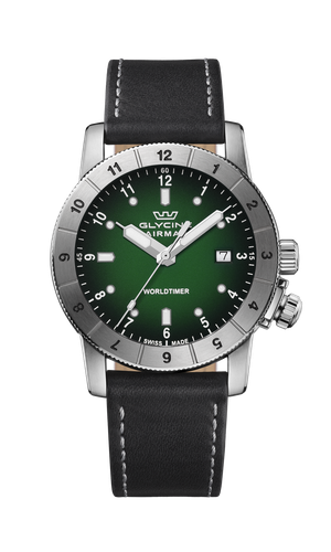 Мужские кварцевые часы Glycine Airman Worldtimer 42 мм