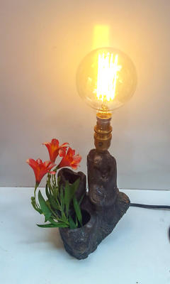 Rustic Handmade Table Bedside Unique Decorative Lamp clay pot vase lamp