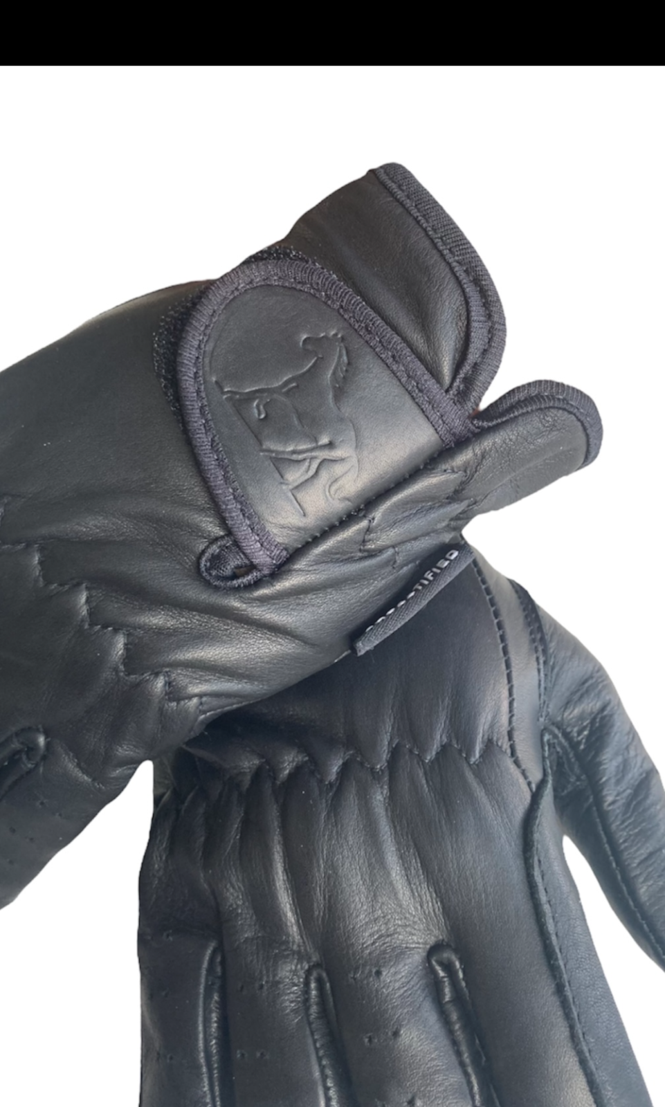 Equestrian Riding Gloves LADIES All Leather BLACK Premium Quality