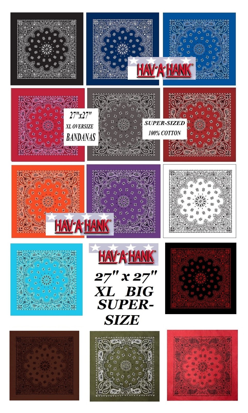 【 Supreme 】Hav-A-Hank Bandanas Supreme Hav-A-Hank Bandanas Multicolor (Set of 3) - 24SS