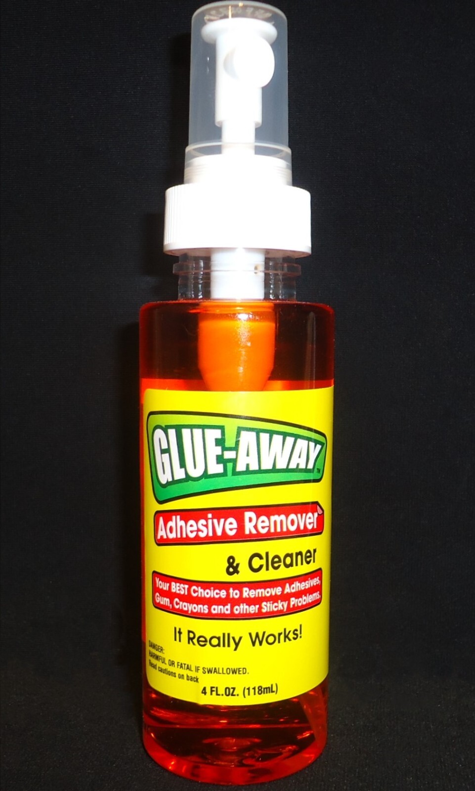 4 Glue-Away Adhesive Remover Spray Cleans Sticker Price Tag Gum Crayon Each 4 oz